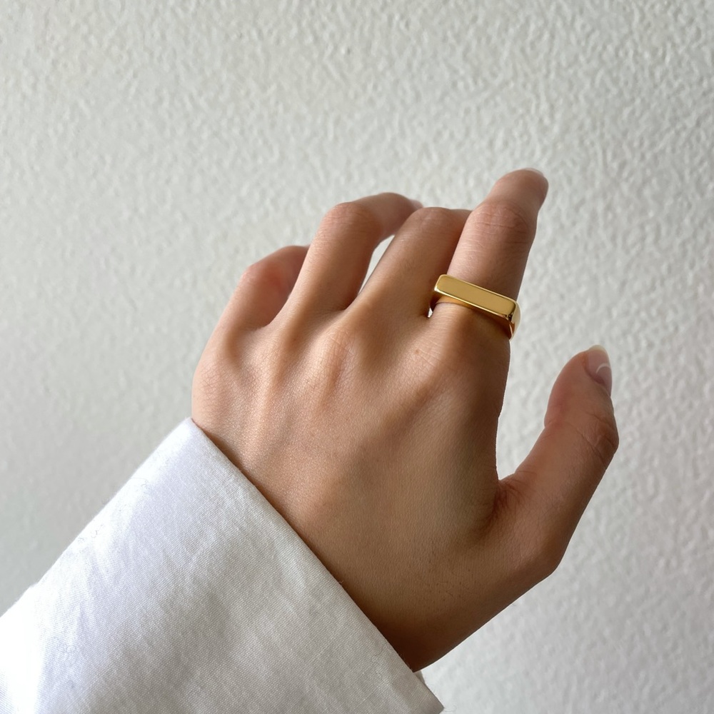18K Gold Plated Minimalistic Bar Ring